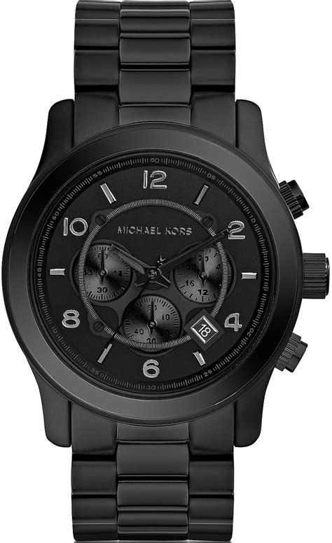 black michael kors watch mk8157|Michael Kors MK8157 Men's Runway Chronograph Black Watch.